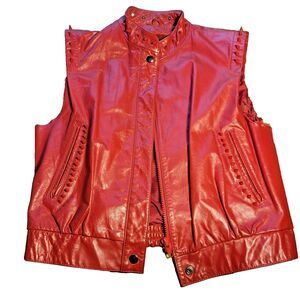 Thriller Reworked Wilson Leather Red Michael Jackson Studded Vest Size 8